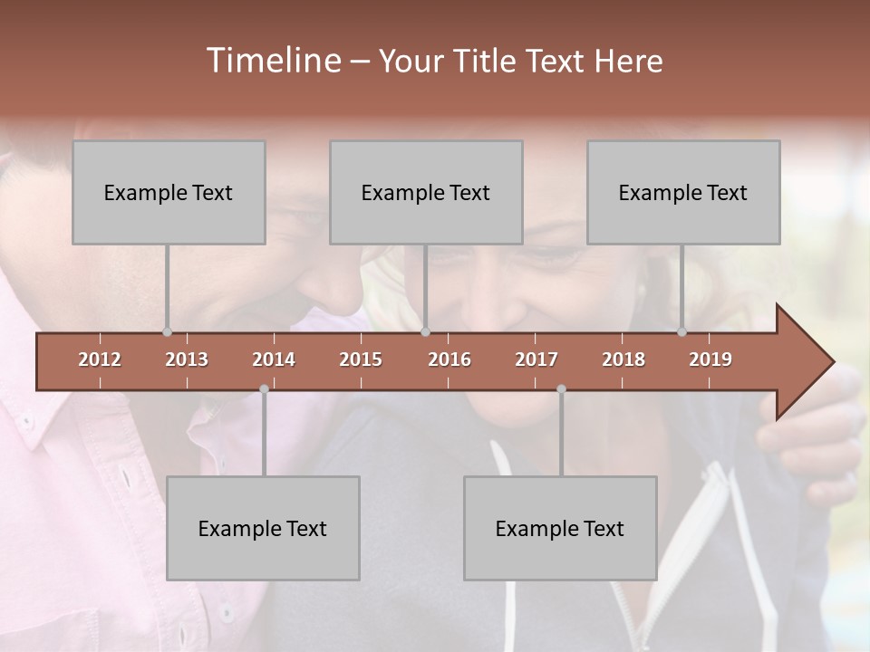 A Man And A Woman Looking At A Cell Phone PowerPoint Template