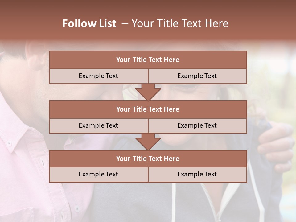 A Man And A Woman Looking At A Cell Phone PowerPoint Template