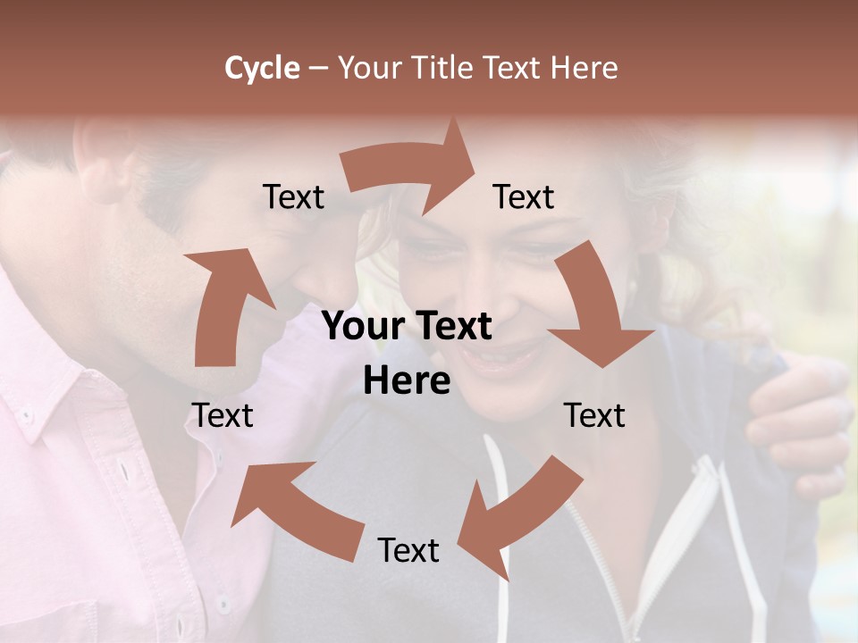 A Man And A Woman Looking At A Cell Phone PowerPoint Template