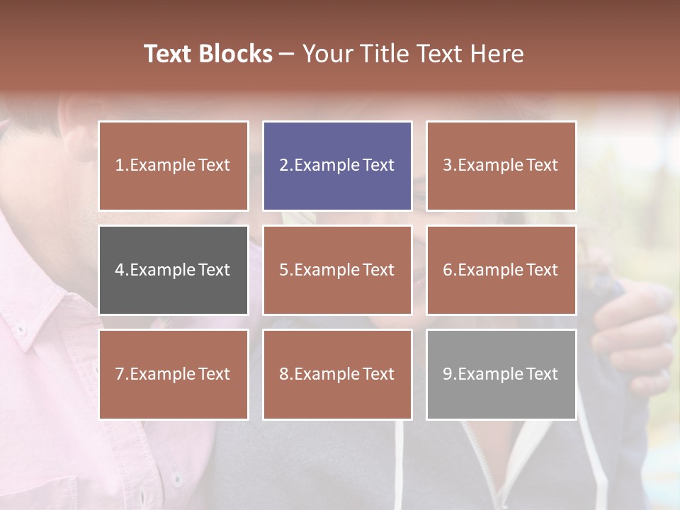 A Man And A Woman Looking At A Cell Phone PowerPoint Template