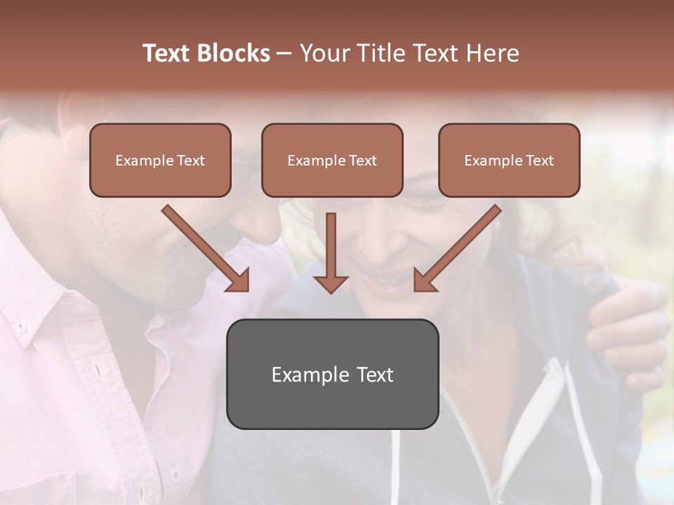 A Man And A Woman Looking At A Cell Phone PowerPoint Template