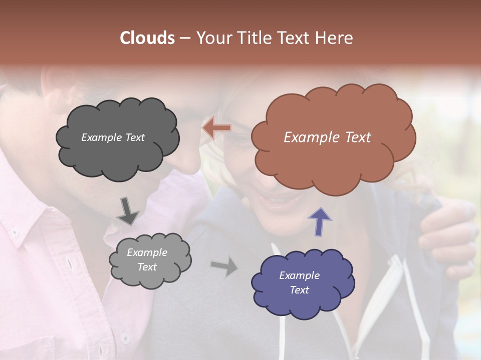 A Man And A Woman Looking At A Cell Phone PowerPoint Template