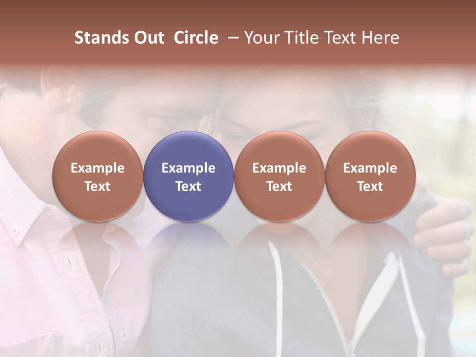 A Man And A Woman Looking At A Cell Phone PowerPoint Template