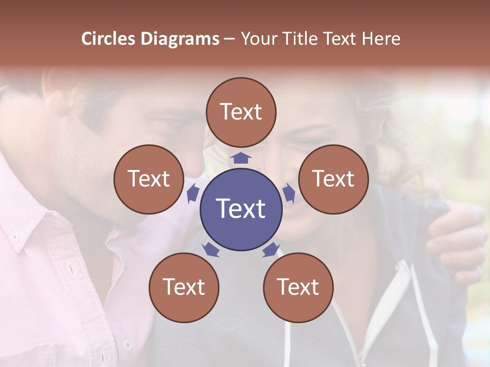 A Man And A Woman Looking At A Cell Phone PowerPoint Template