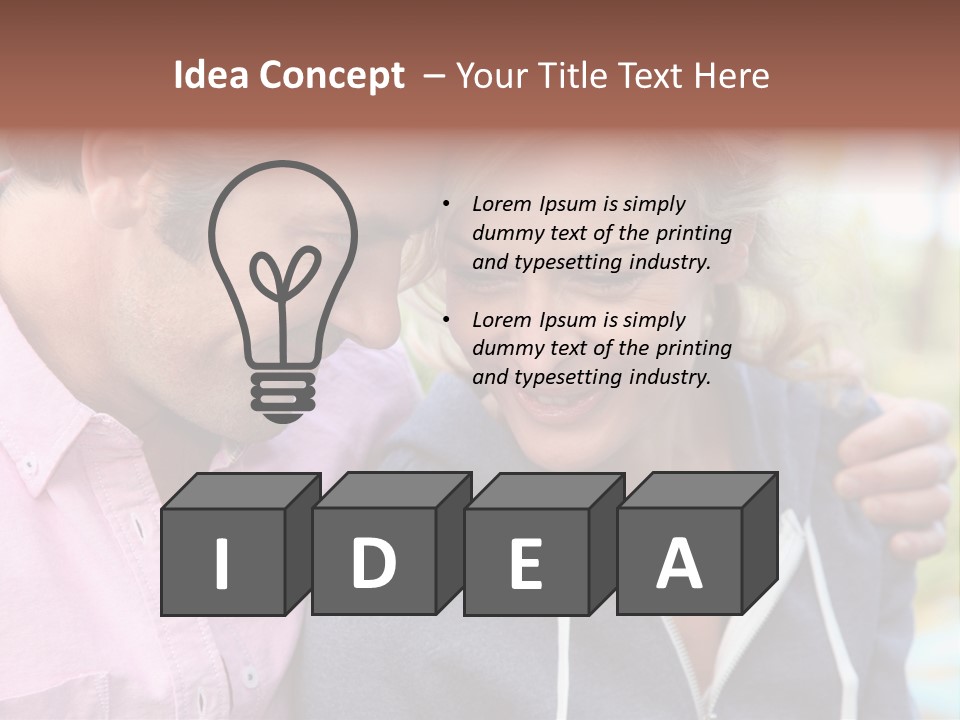 A Man And A Woman Looking At A Cell Phone PowerPoint Template