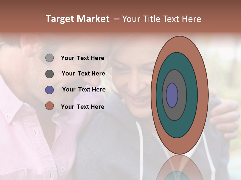 A Man And A Woman Looking At A Cell Phone PowerPoint Template