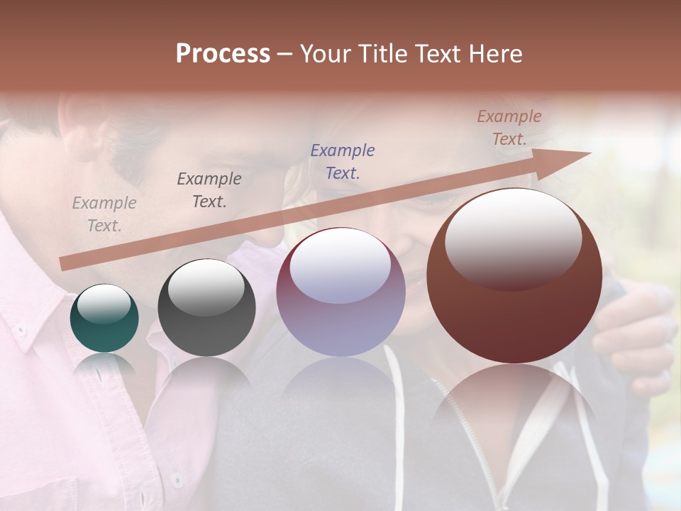 A Man And A Woman Looking At A Cell Phone PowerPoint Template