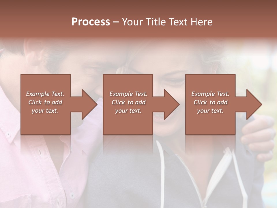 A Man And A Woman Looking At A Cell Phone PowerPoint Template