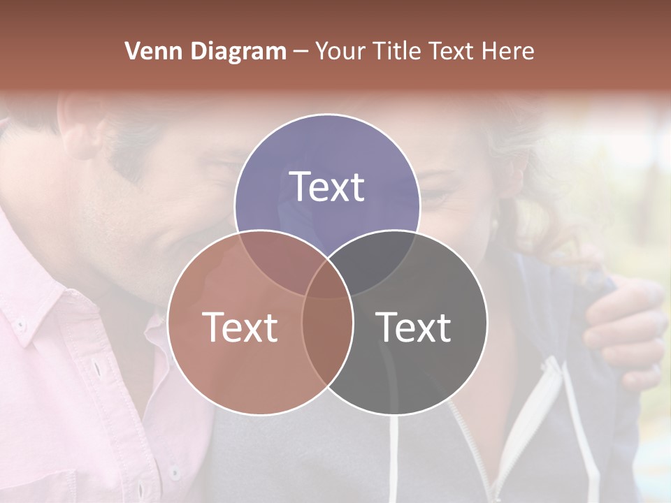 A Man And A Woman Looking At A Cell Phone PowerPoint Template