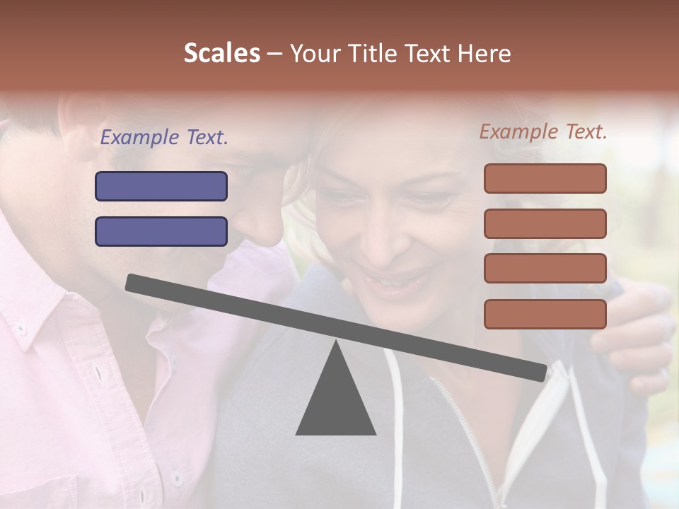A Man And A Woman Looking At A Cell Phone PowerPoint Template