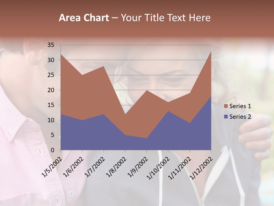A Man And A Woman Looking At A Cell Phone PowerPoint Template