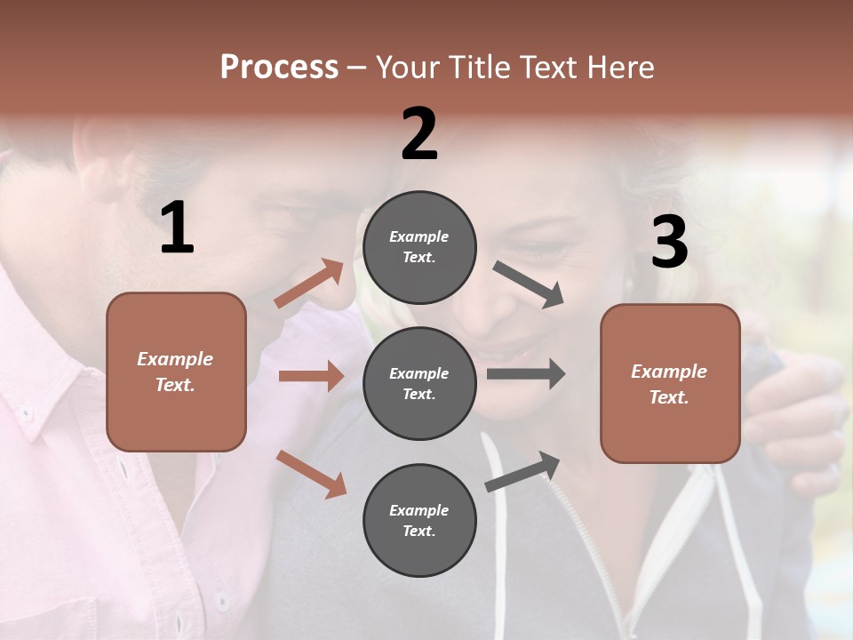 A Man And A Woman Looking At A Cell Phone PowerPoint Template