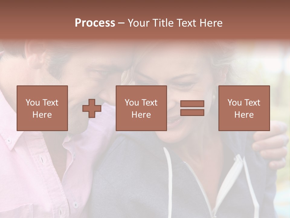 A Man And A Woman Looking At A Cell Phone PowerPoint Template