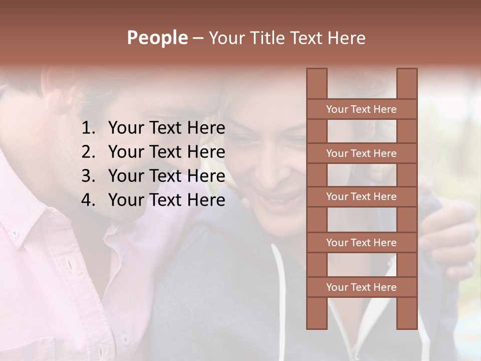 A Man And A Woman Looking At A Cell Phone PowerPoint Template