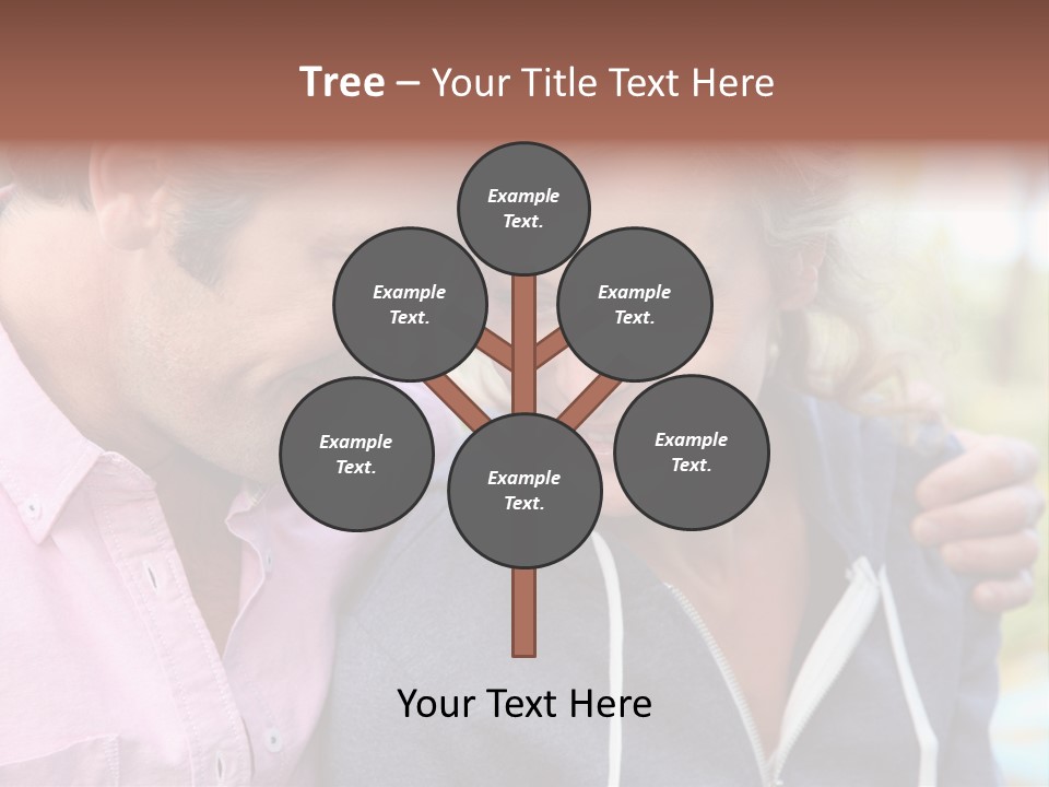 A Man And A Woman Looking At A Cell Phone PowerPoint Template