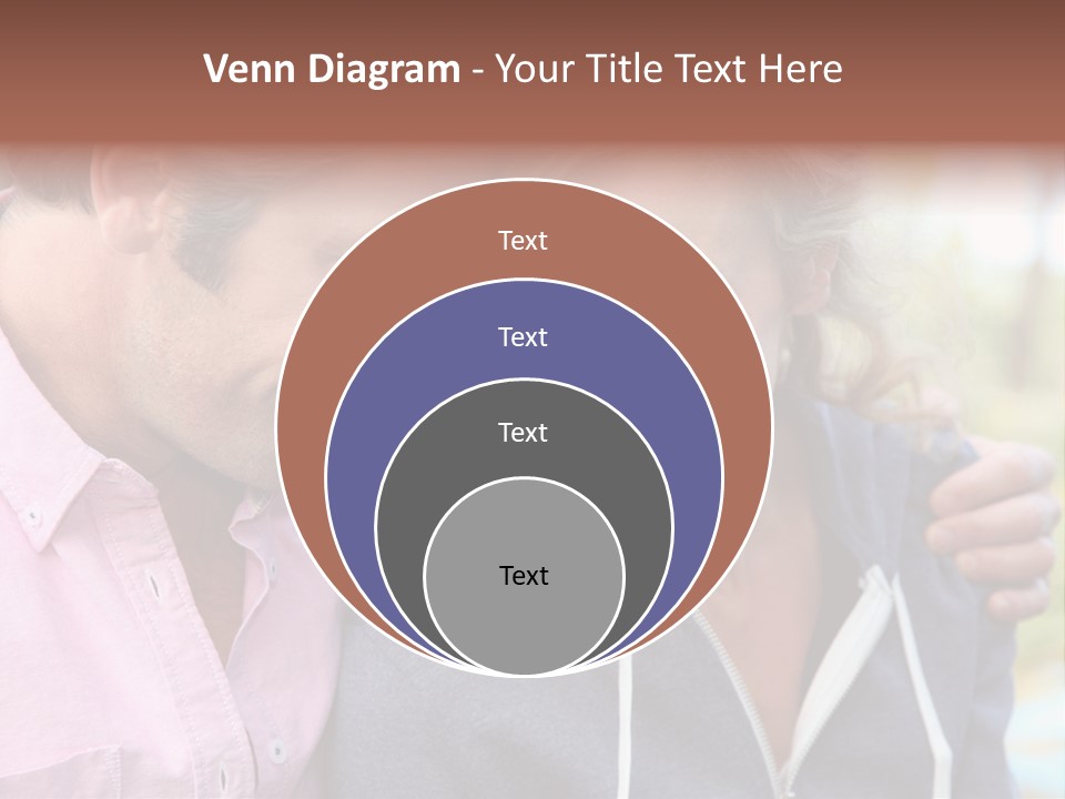 A Man And A Woman Looking At A Cell Phone PowerPoint Template