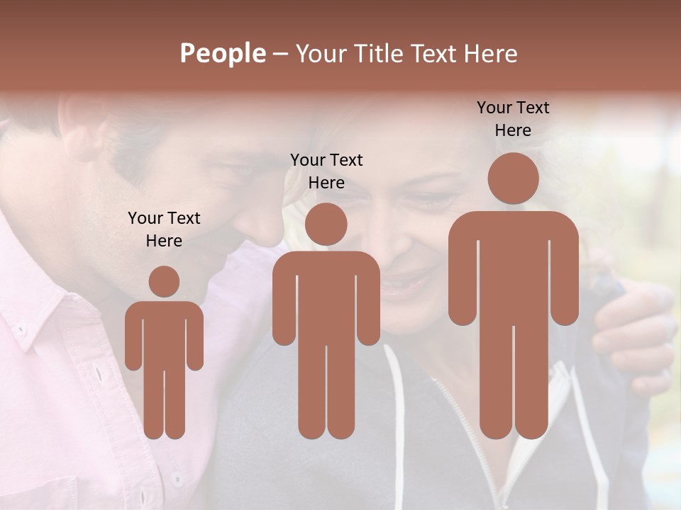 A Man And A Woman Looking At A Cell Phone PowerPoint Template