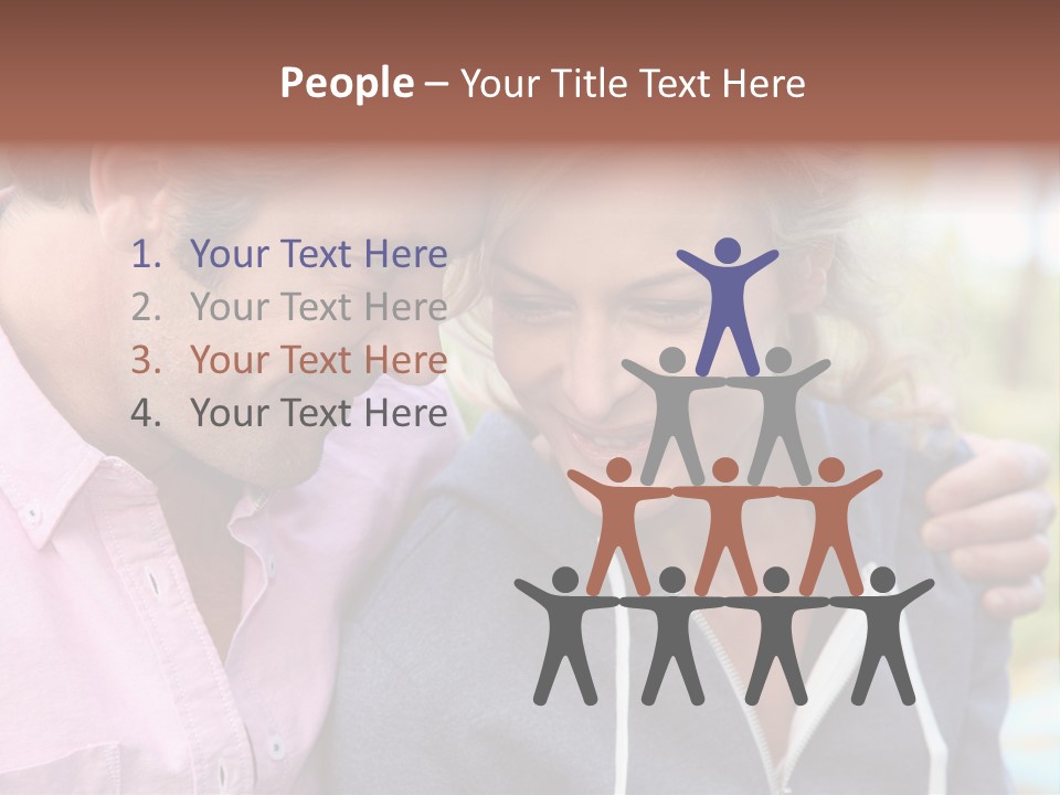 A Man And A Woman Looking At A Cell Phone PowerPoint Template