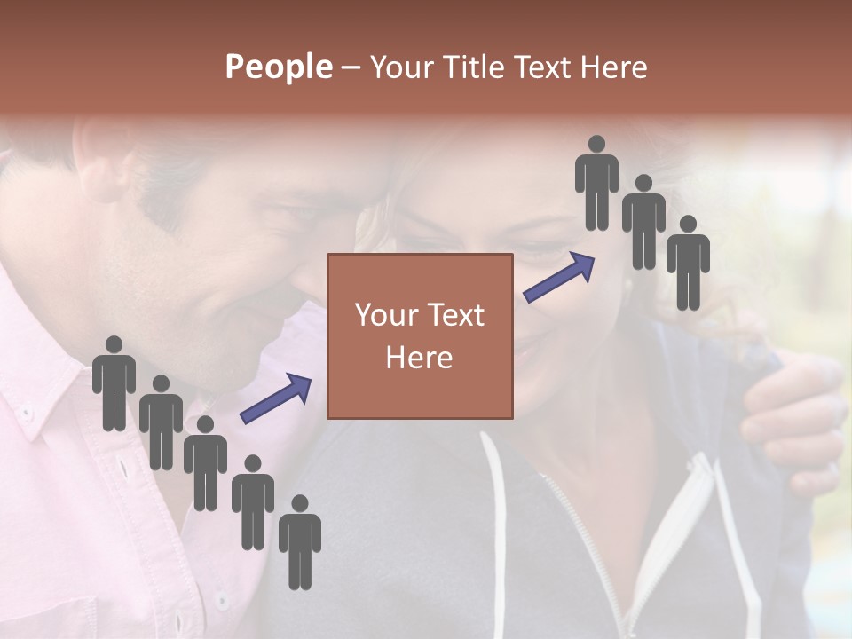 A Man And A Woman Looking At A Cell Phone PowerPoint Template
