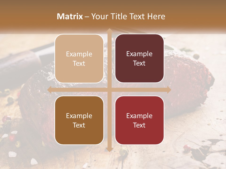 A Piece Of Steak On A Cutting Board With A Knife PowerPoint Template