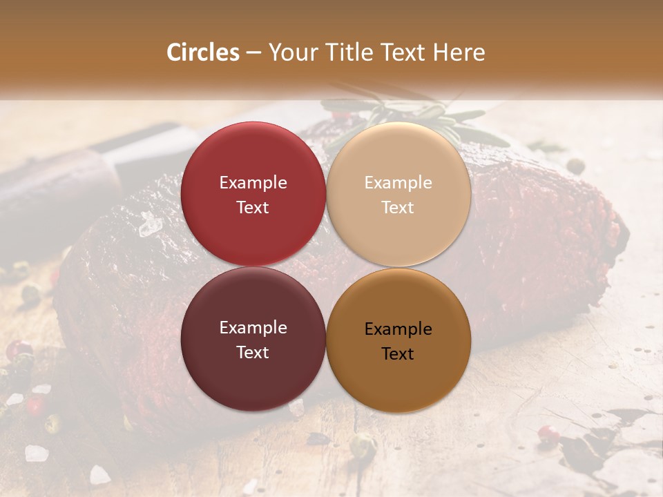 A Piece Of Steak On A Cutting Board With A Knife PowerPoint Template