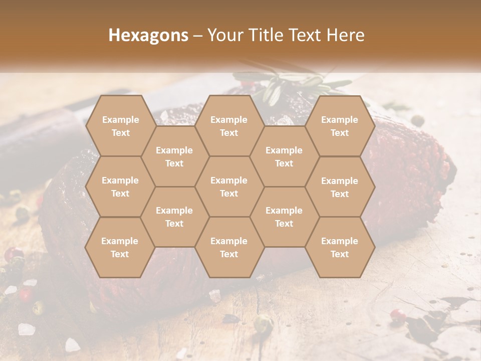 A Piece Of Steak On A Cutting Board With A Knife PowerPoint Template