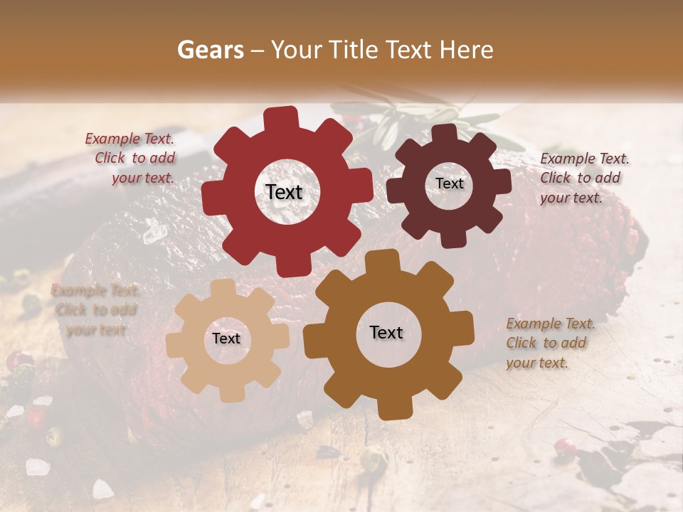 A Piece Of Steak On A Cutting Board With A Knife PowerPoint Template