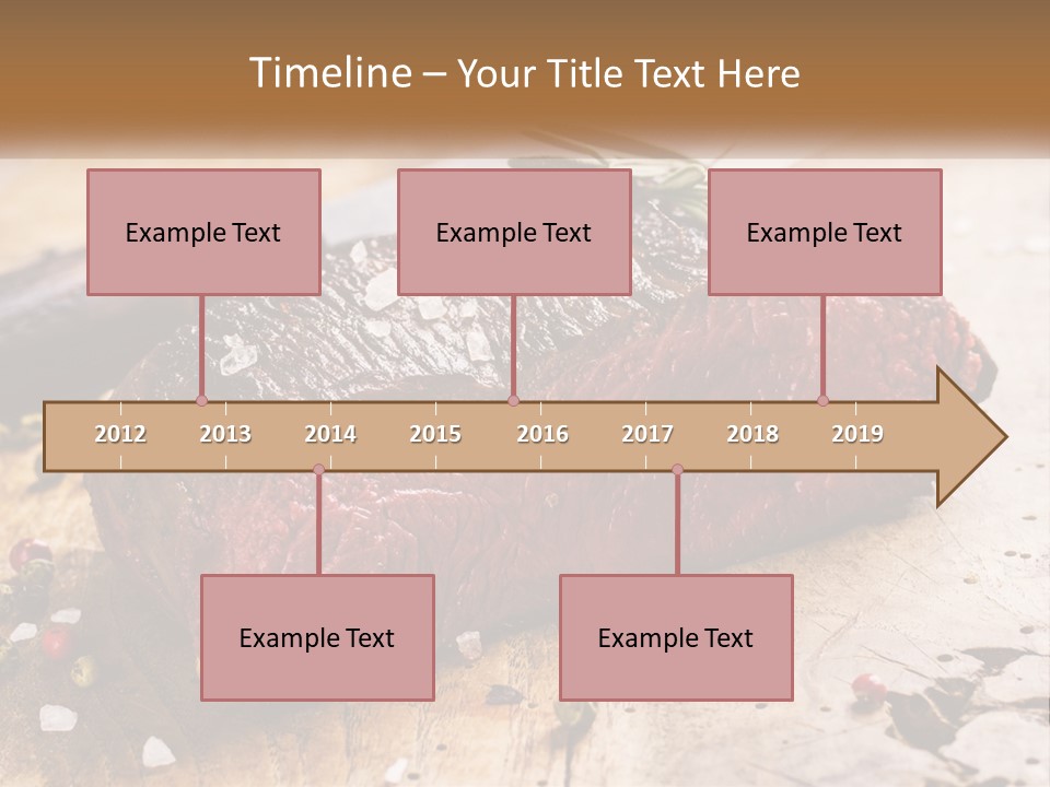 A Piece Of Steak On A Cutting Board With A Knife PowerPoint Template