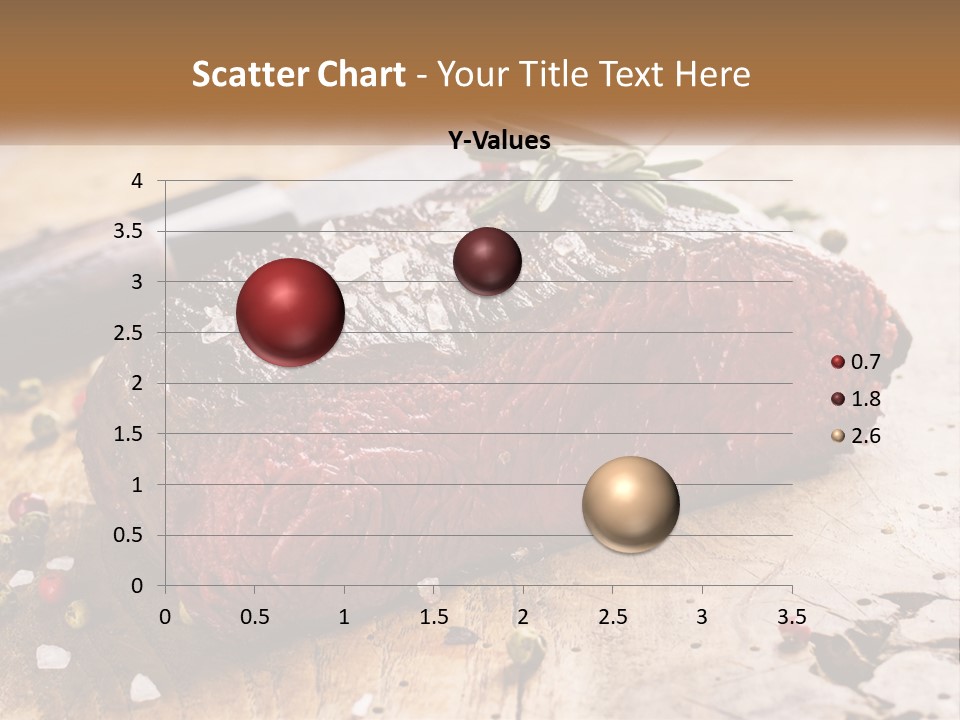 A Piece Of Steak On A Cutting Board With A Knife PowerPoint Template