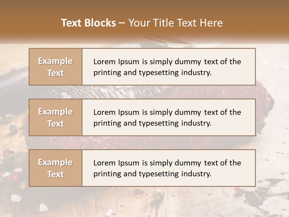 A Piece Of Steak On A Cutting Board With A Knife PowerPoint Template