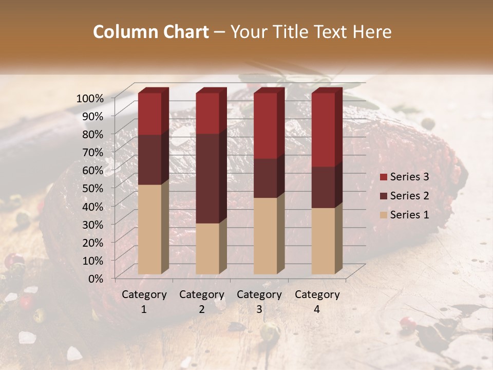 A Piece Of Steak On A Cutting Board With A Knife PowerPoint Template