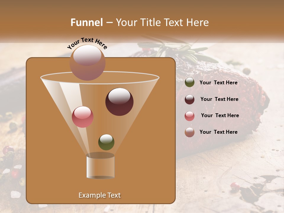 A Piece Of Steak On A Cutting Board With A Knife PowerPoint Template