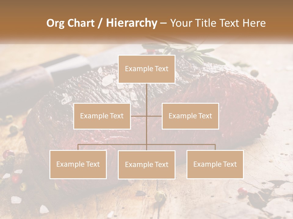 A Piece Of Steak On A Cutting Board With A Knife PowerPoint Template