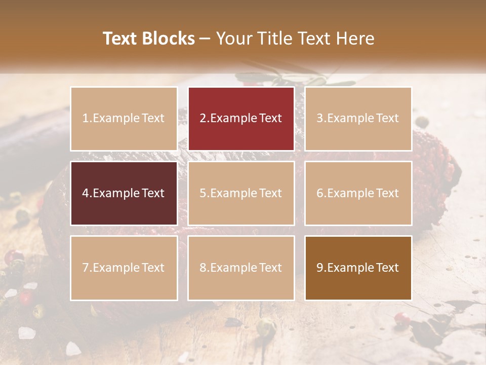 A Piece Of Steak On A Cutting Board With A Knife PowerPoint Template