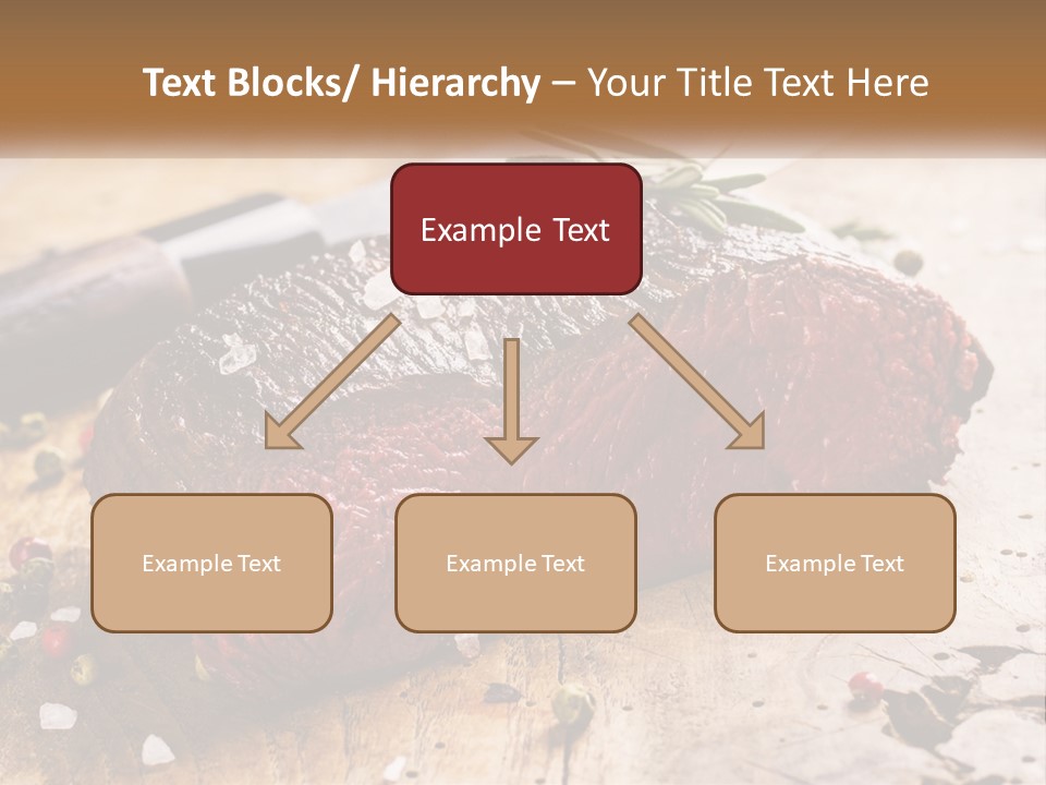 A Piece Of Steak On A Cutting Board With A Knife PowerPoint Template