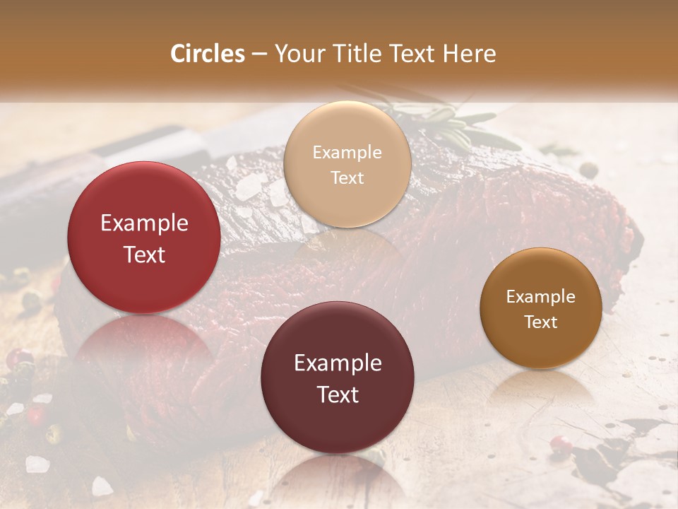 A Piece Of Steak On A Cutting Board With A Knife PowerPoint Template
