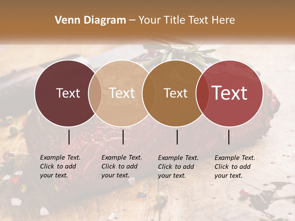 A Piece Of Steak On A Cutting Board With A Knife PowerPoint Template