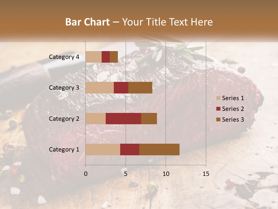 A Piece Of Steak On A Cutting Board With A Knife PowerPoint Template