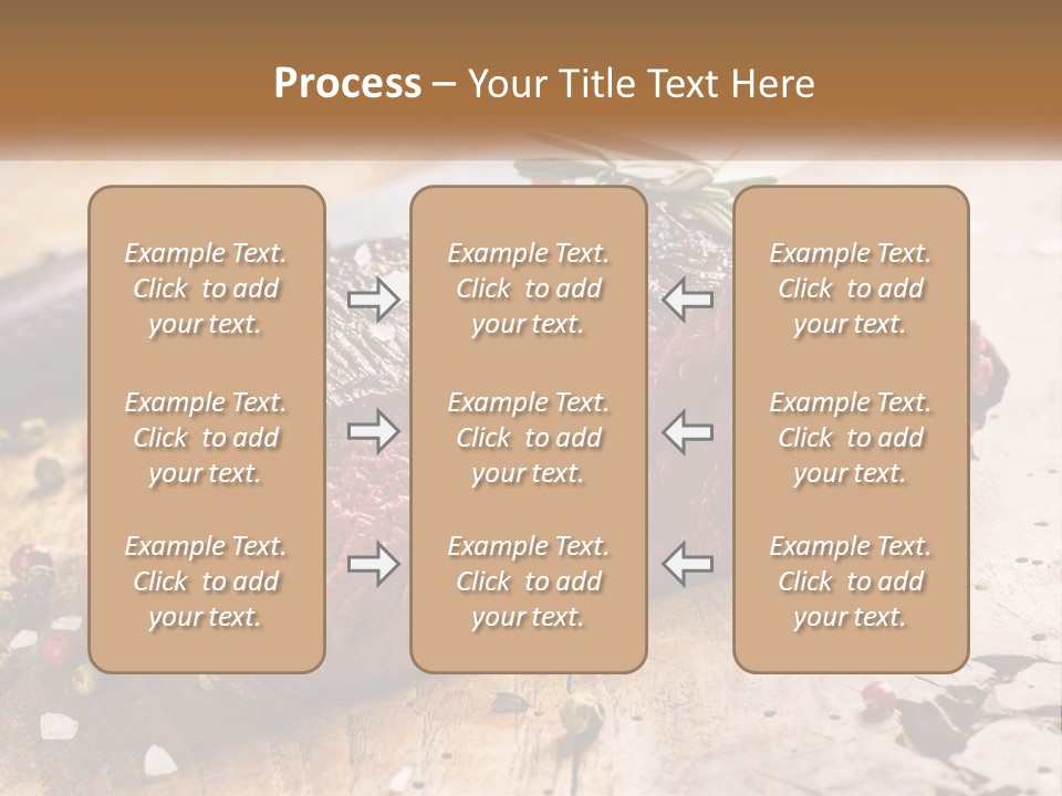 A Piece Of Steak On A Cutting Board With A Knife PowerPoint Template