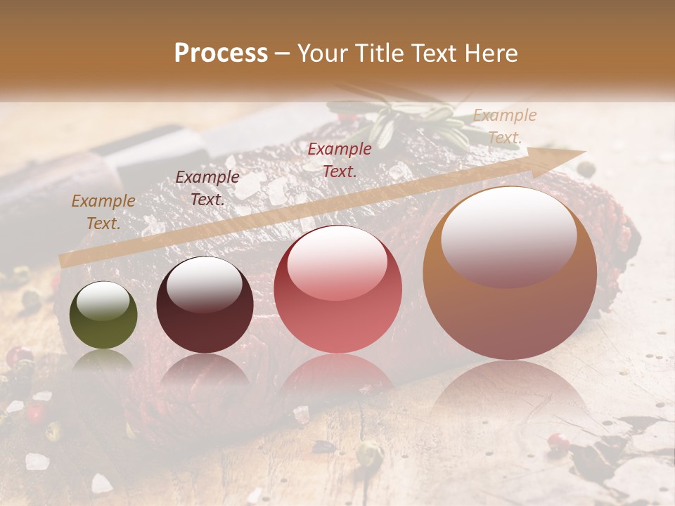 A Piece Of Steak On A Cutting Board With A Knife PowerPoint Template