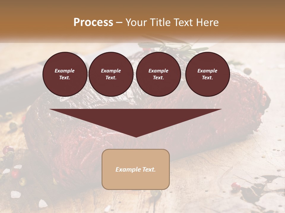 A Piece Of Steak On A Cutting Board With A Knife PowerPoint Template