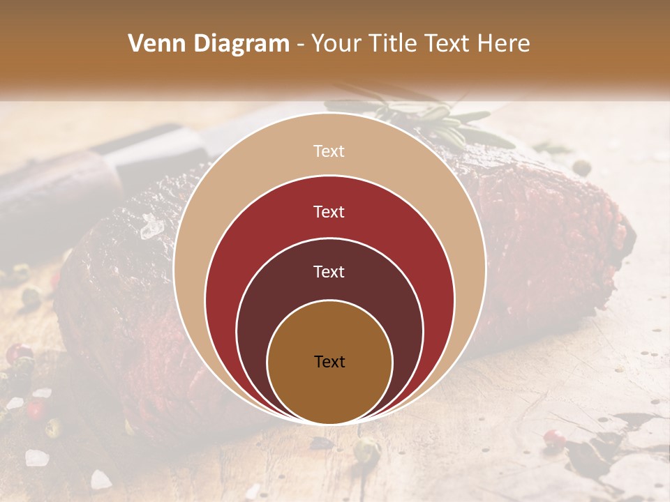 A Piece Of Steak On A Cutting Board With A Knife PowerPoint Template