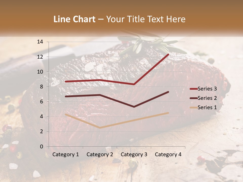 A Piece Of Steak On A Cutting Board With A Knife PowerPoint Template