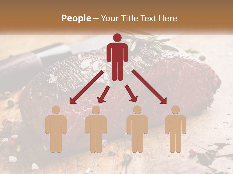 A Piece Of Steak On A Cutting Board With A Knife PowerPoint Template