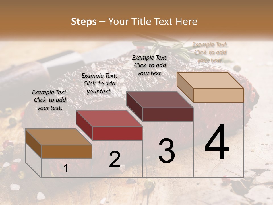 A Piece Of Steak On A Cutting Board With A Knife PowerPoint Template