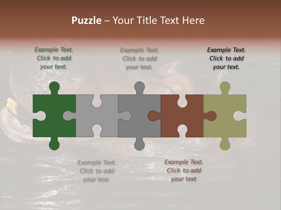 A Hippopotamus In A Body Of Water With Its Mouth Open PowerPoint Template