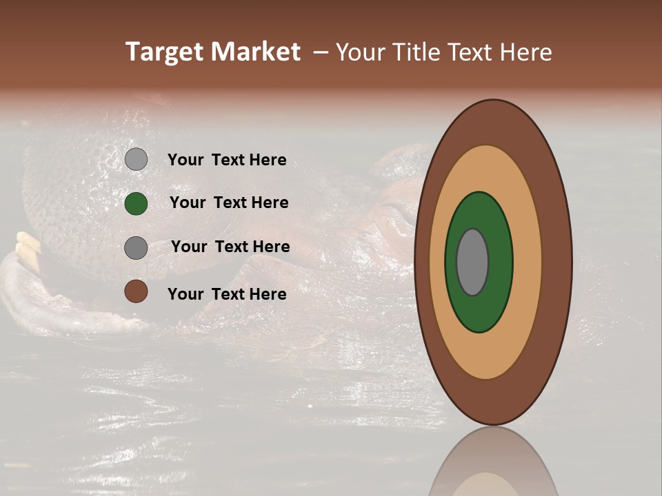 A Hippopotamus In A Body Of Water With Its Mouth Open PowerPoint Template