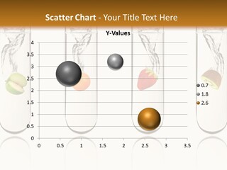 Four Test Tubes Filled With Different Fruits And Vegetables PowerPoint Template