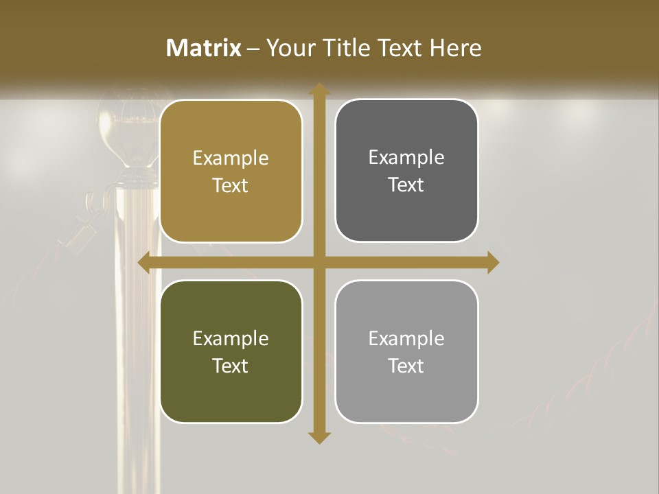 A Golden Trophy On A Red Rope With Spotlights In The Background PowerPoint Template