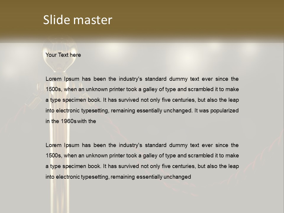 A Golden Trophy On A Red Rope With Spotlights In The Background PowerPoint Template